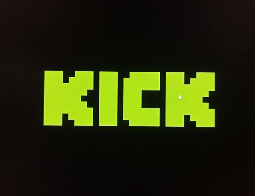 Logo du réseau social Kick sur fond noir